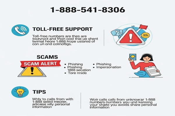 1‑888‑541‑8306 Explained: Toll-Free Support, Scams, and Tips